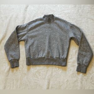 Garage Size XS Gray Long Sleeve Sweatshirt with Mock Turtleneck